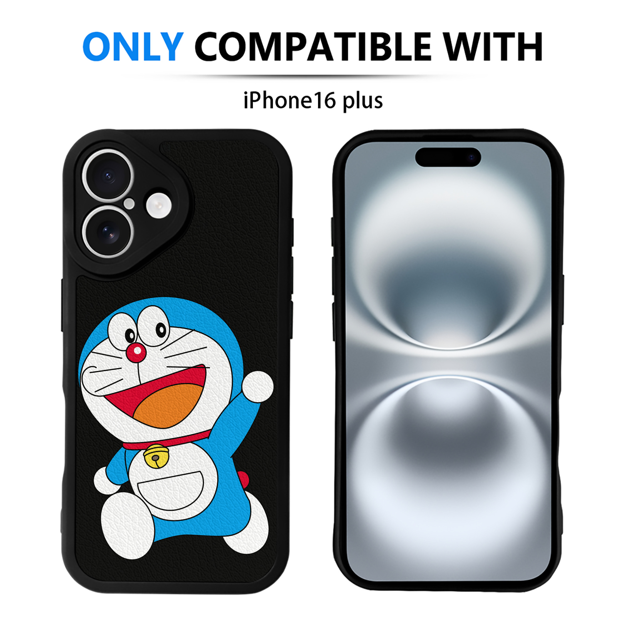 （画像用） ドラえもん Doraemon 【iPhone 16シリーズ対応】シリコンスマホケース（レザー調） 材質：シリコン